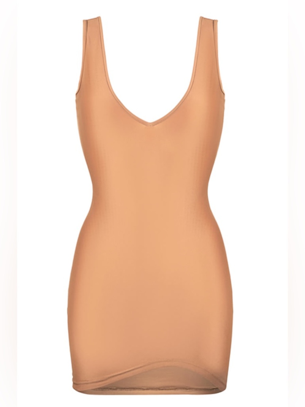 NWT. Nadine Merabi. Curved Slip
Dress. Nude. Size L (10).